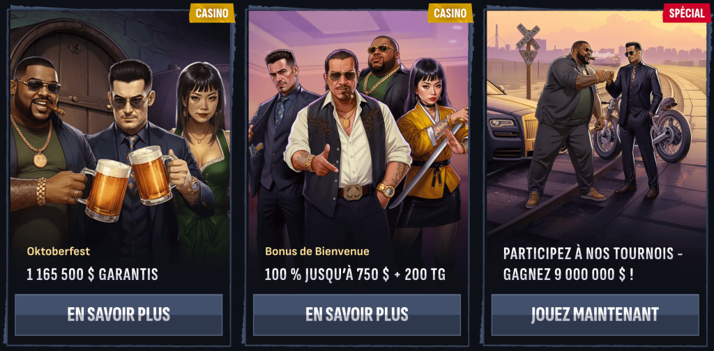 Bonus disponibles au Mafia Casino